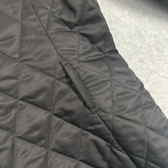 Womens Burberry Quilted Black Jacket Size M Nova Check Button - Picture 9 of 13
